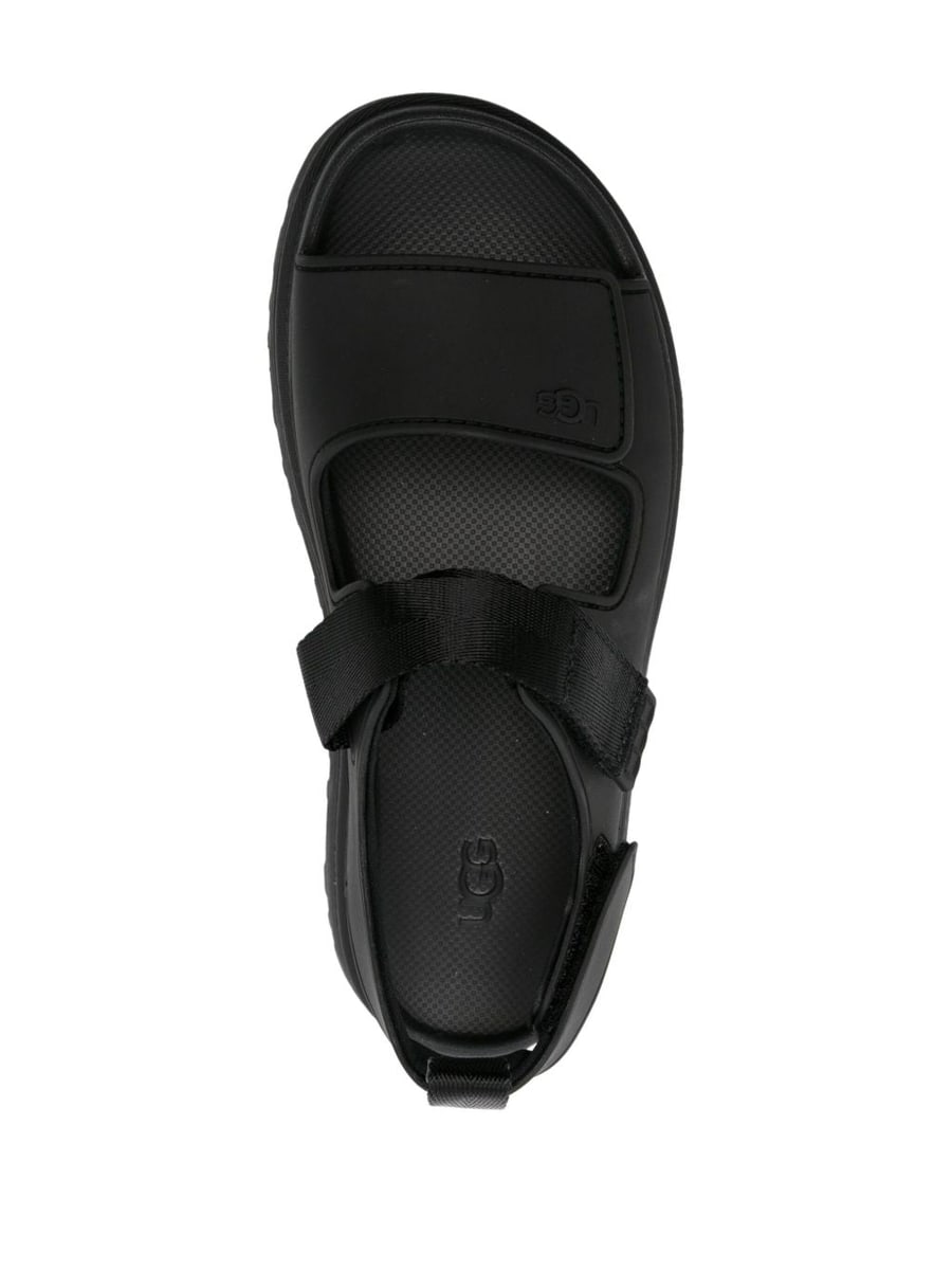 UGG Sandali neri con strappi e logo, view 3