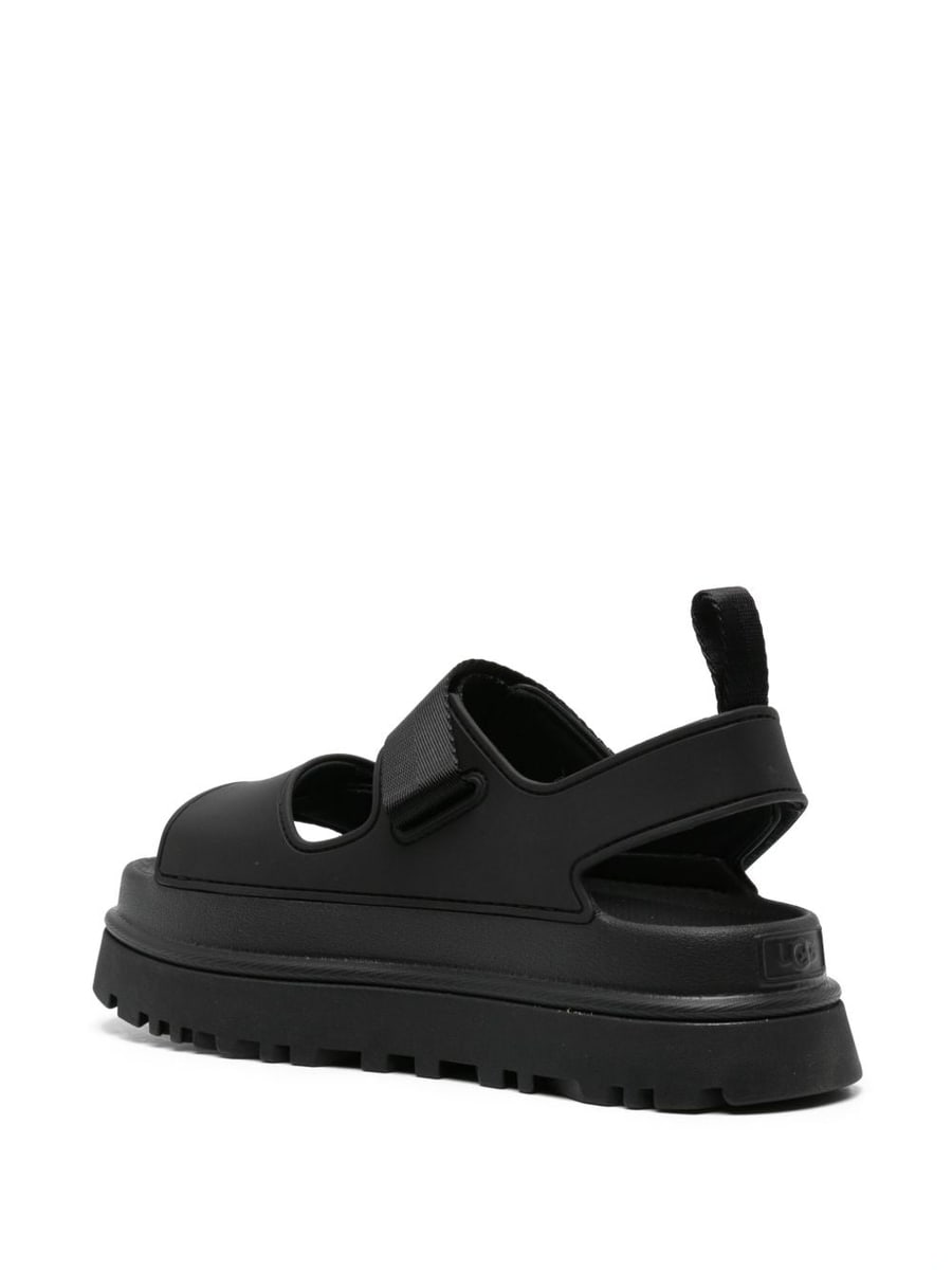 UGG Sandali neri con strappi e logo, view 4