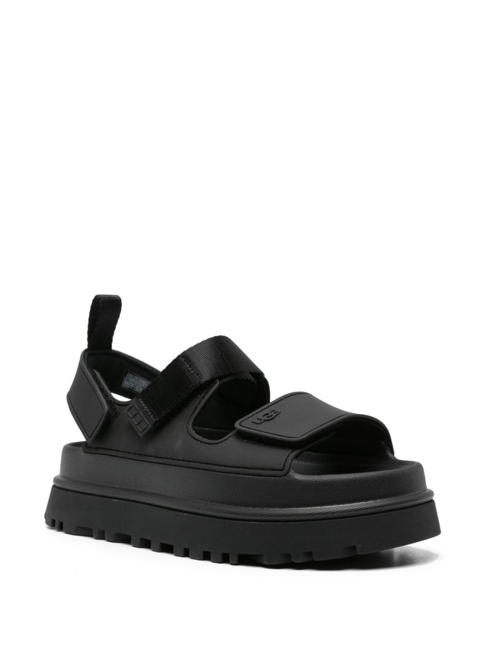 UGG Sandali neri con strappi e logo, view 2