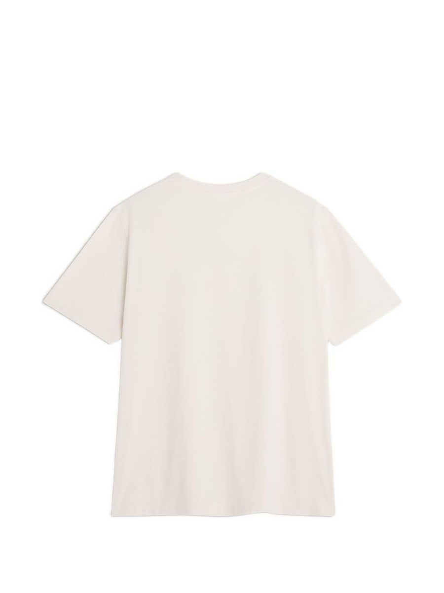 MAISON KITSUNE T-shirt beige con logo, view 5