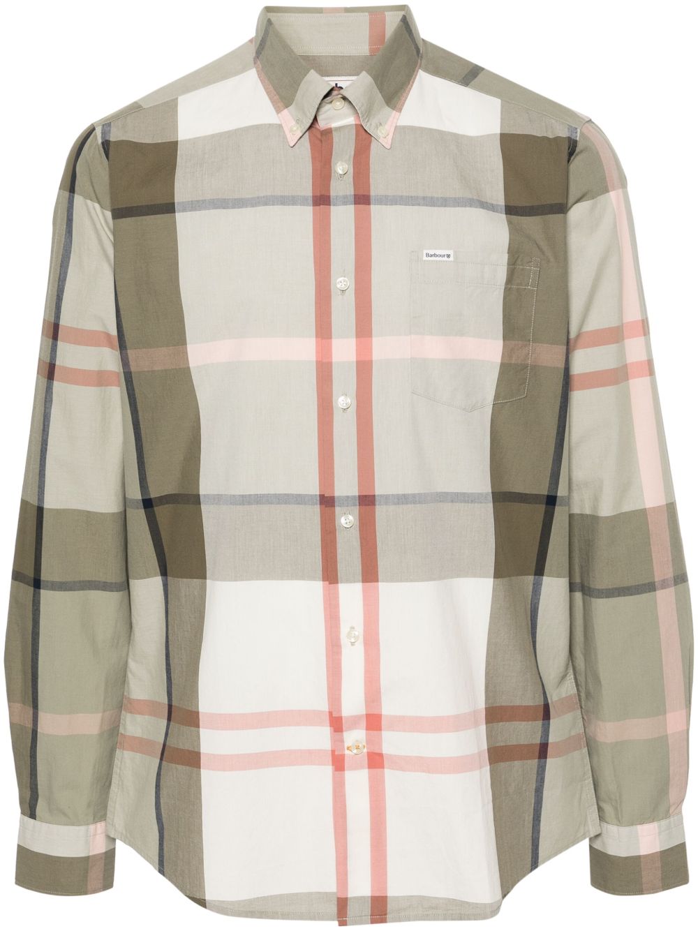BARBOUR Camicia Glenmore verde oliva in cotone tartan