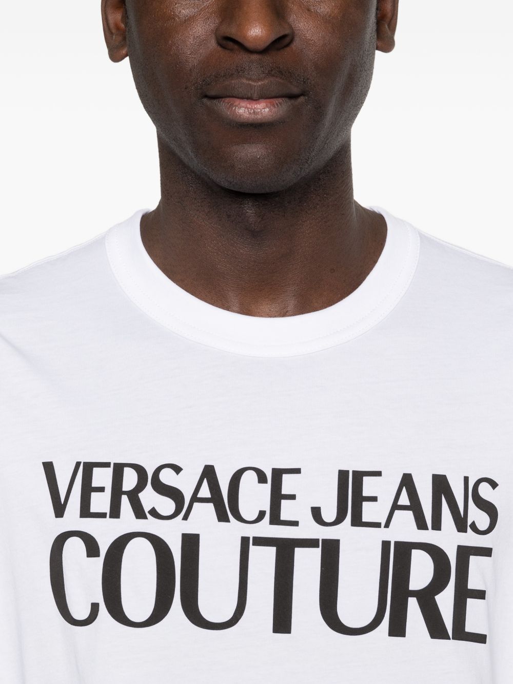 VERSACE JEANS COUTURE T-shirt bianca girocollo con maniche corte, view 2