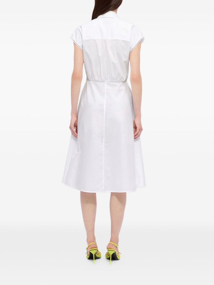 MSGM Abito midi in popeline bianco, view 5