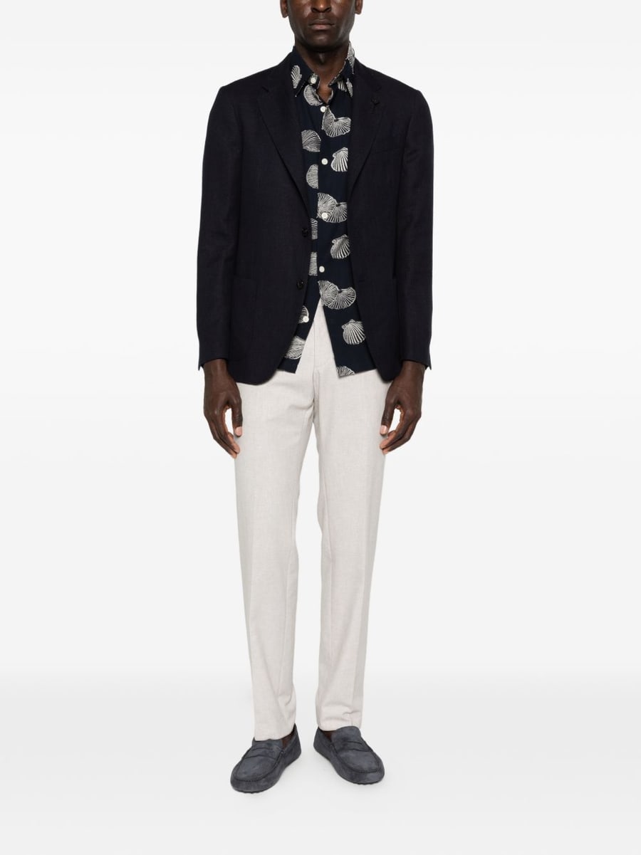 LARDINI Blazer blu notte con spilla, view 5