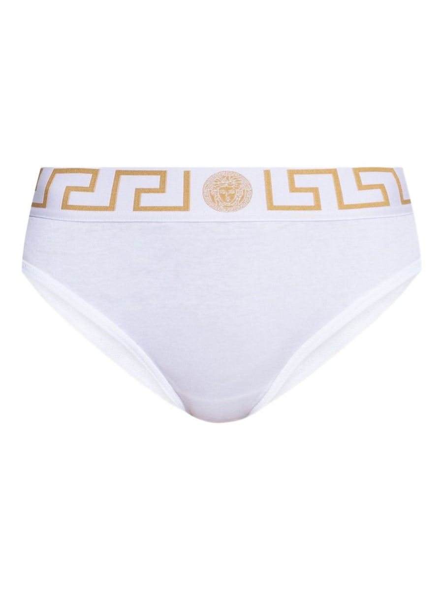 Versace Slip con bordo Greca