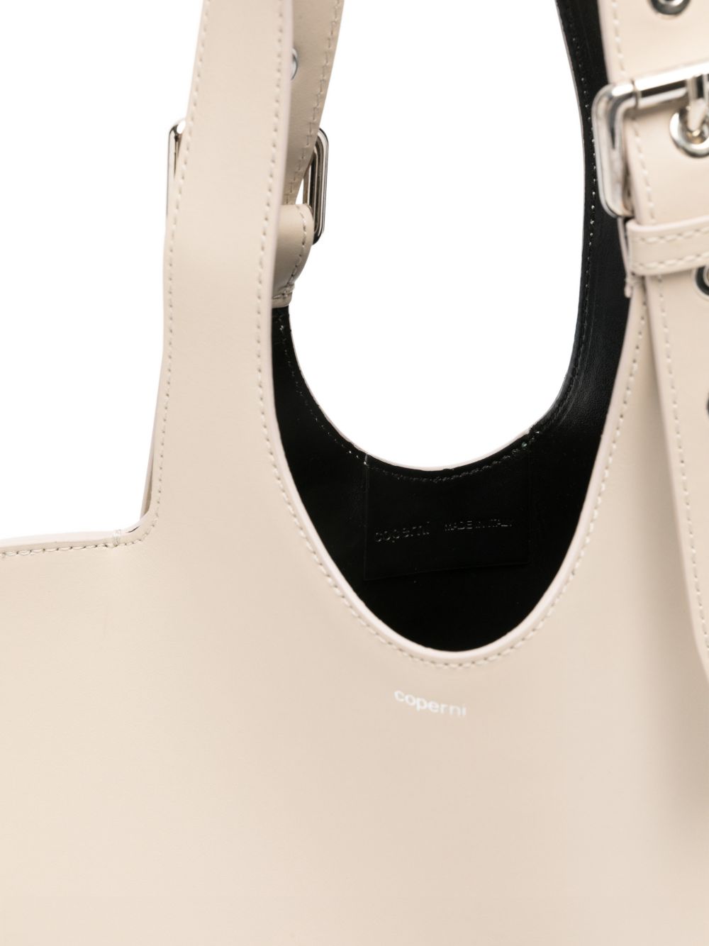 COPERNI Borsa a spalla a forma di cuore in pelle beige, view 2