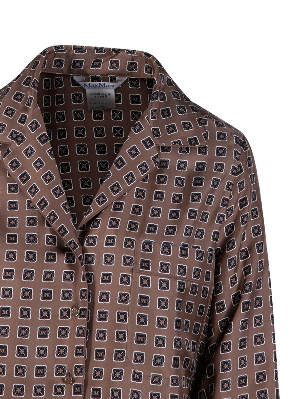 Max Mara Camicia Disco in seta con stampa geometrica, view 2