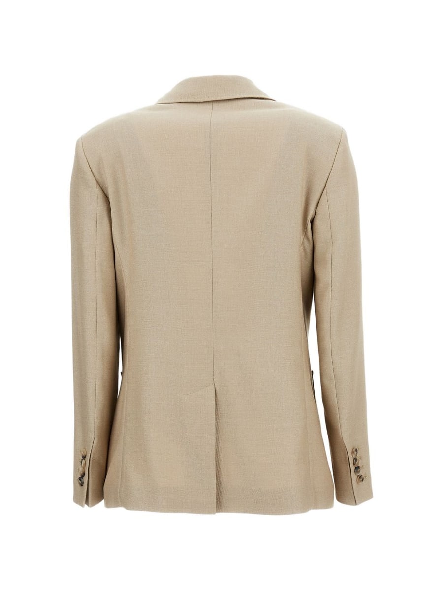 Max Mara Giacca Pesche beige in lana e seta, view 2