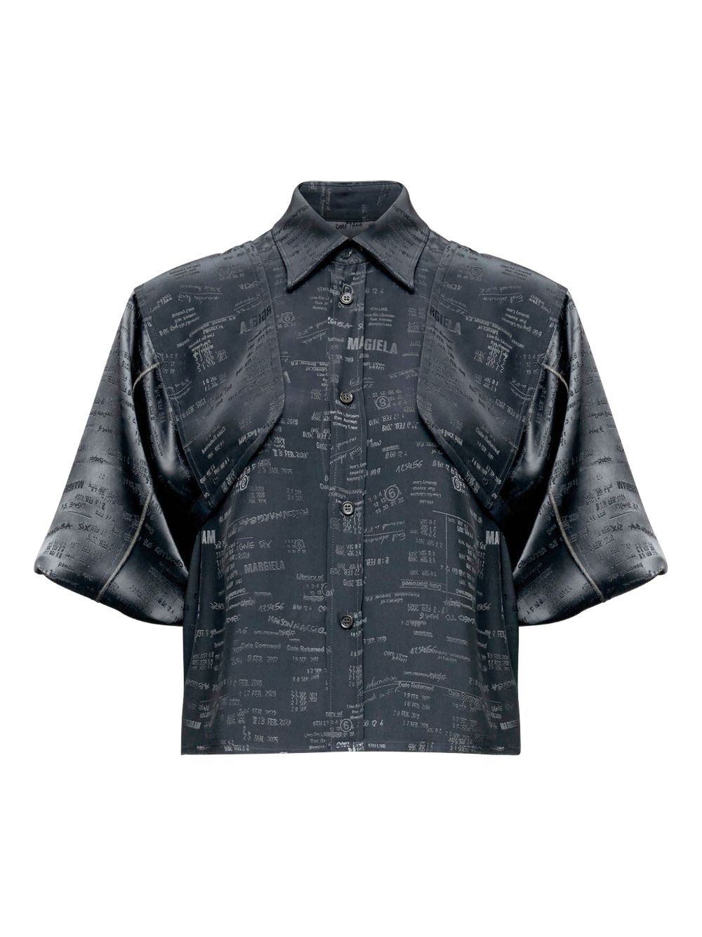 MM6 Maison Margiela Camicia in jacquard grigio antracite