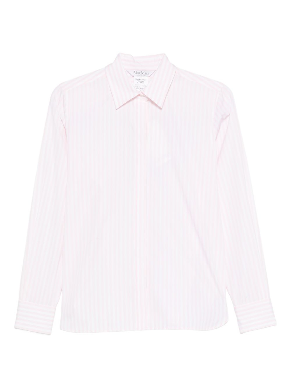 Max Mara Camicia di cotone rosa a righe bianche