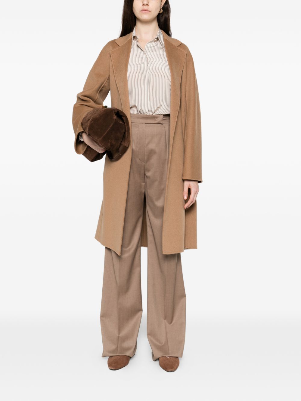 Max Mara Pantaloni a palazzo marroni chiaro, view 2
