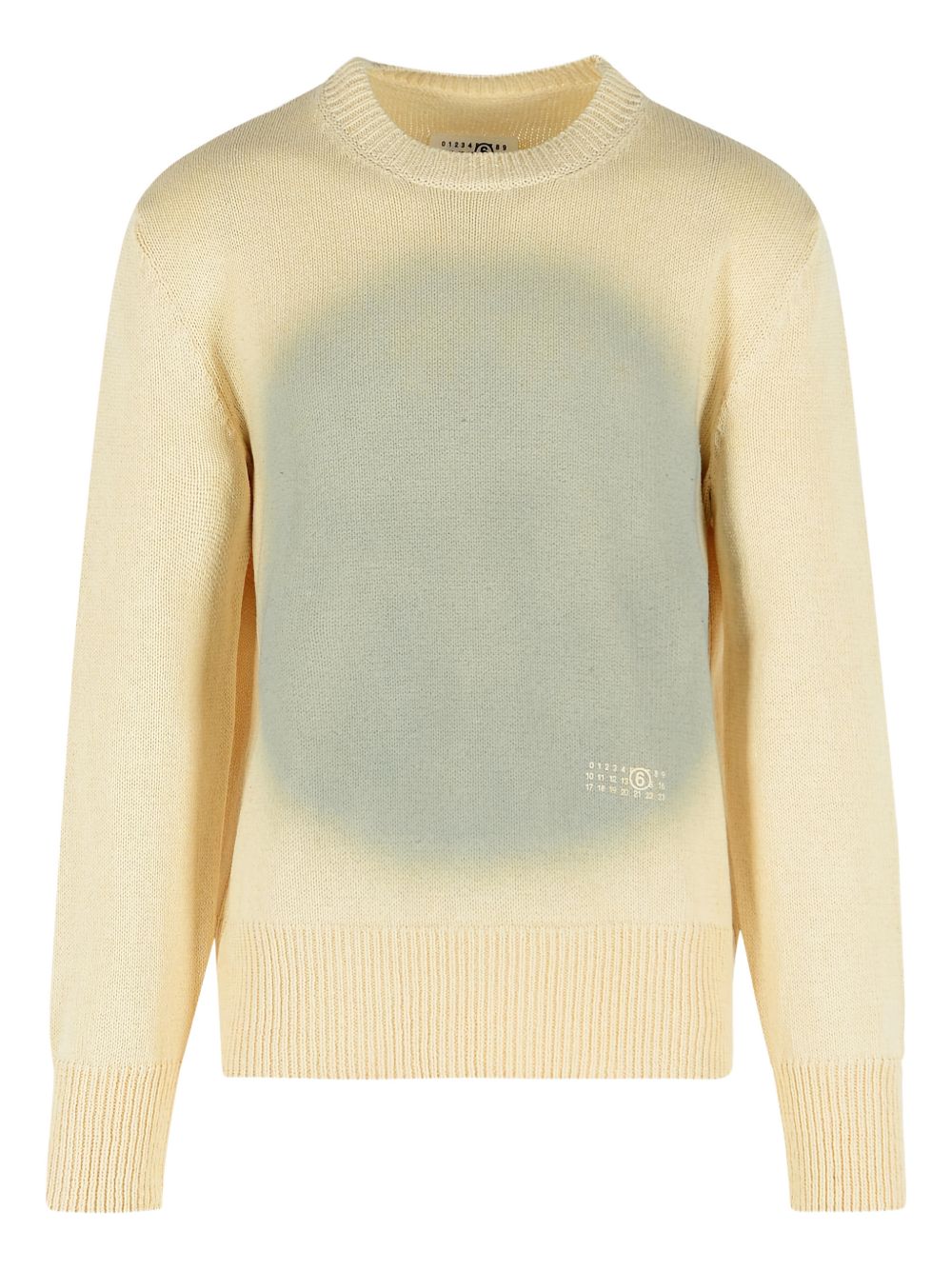 MM6 Maison Margiela Maglia gialla girocollo con stampa grigia