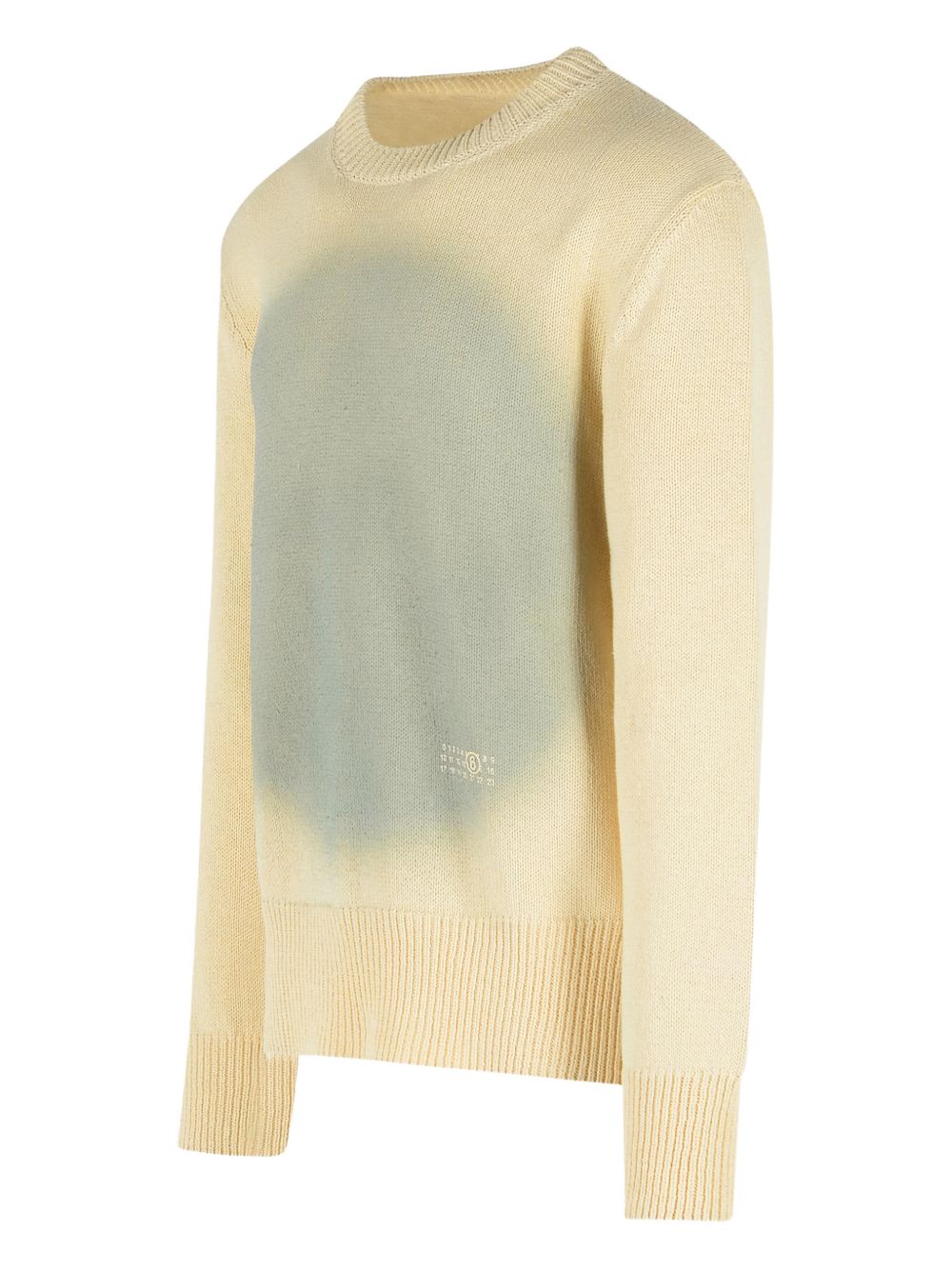 MM6 Maison Margiela Maglia gialla girocollo con stampa grigia, view 2