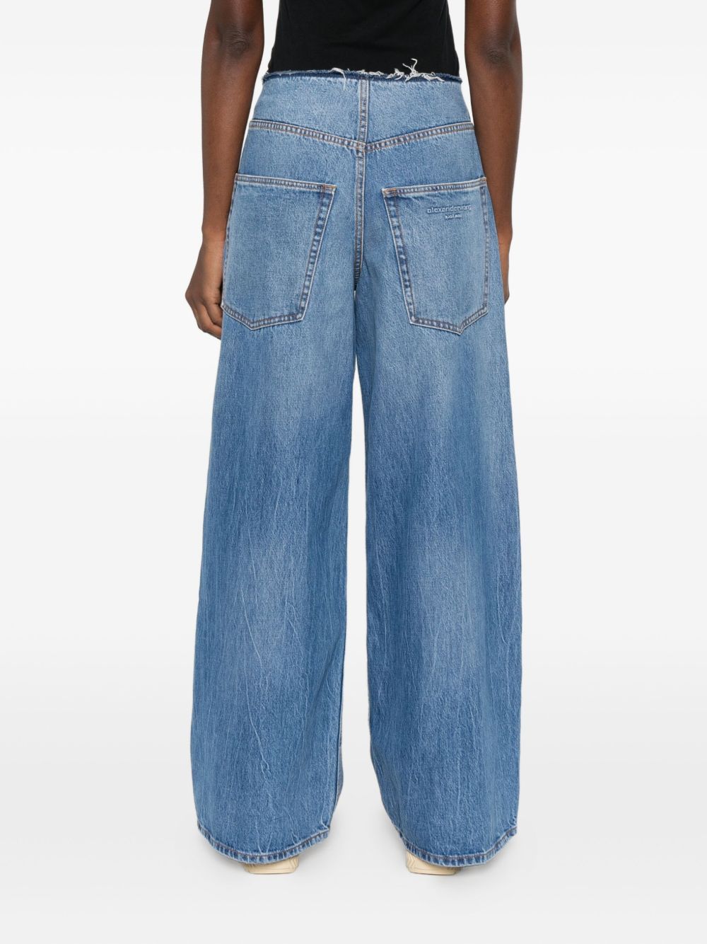 ALEXANDER WANG Jeans con zip a gamba ampia, view 2