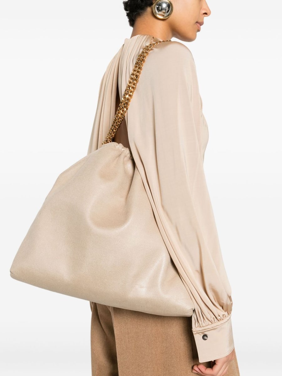 Stella McCartney Borsa a spalla Falabella Drawstring beige, view 4