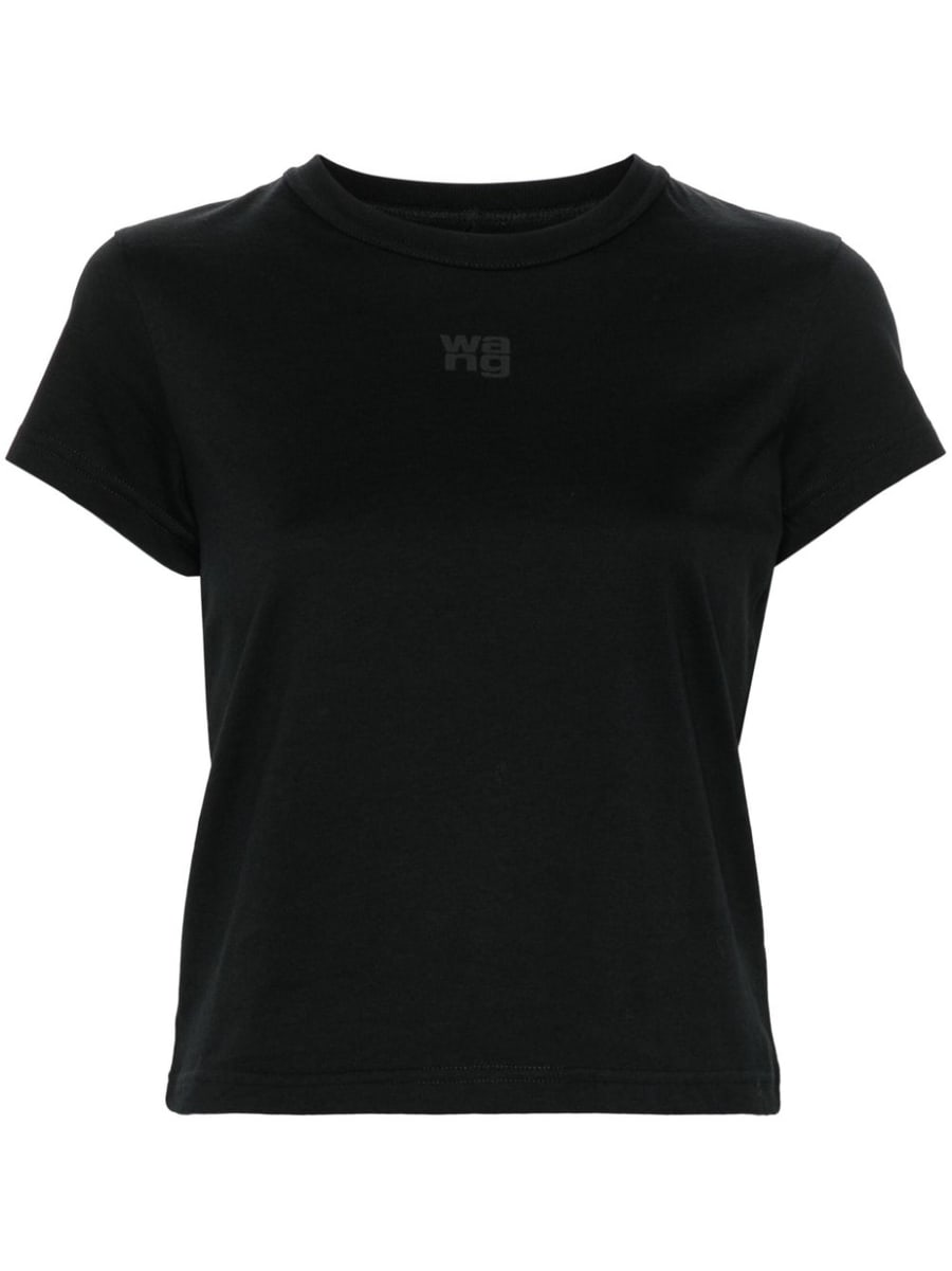 ALEXANDER WANG T-shirt nera con logo