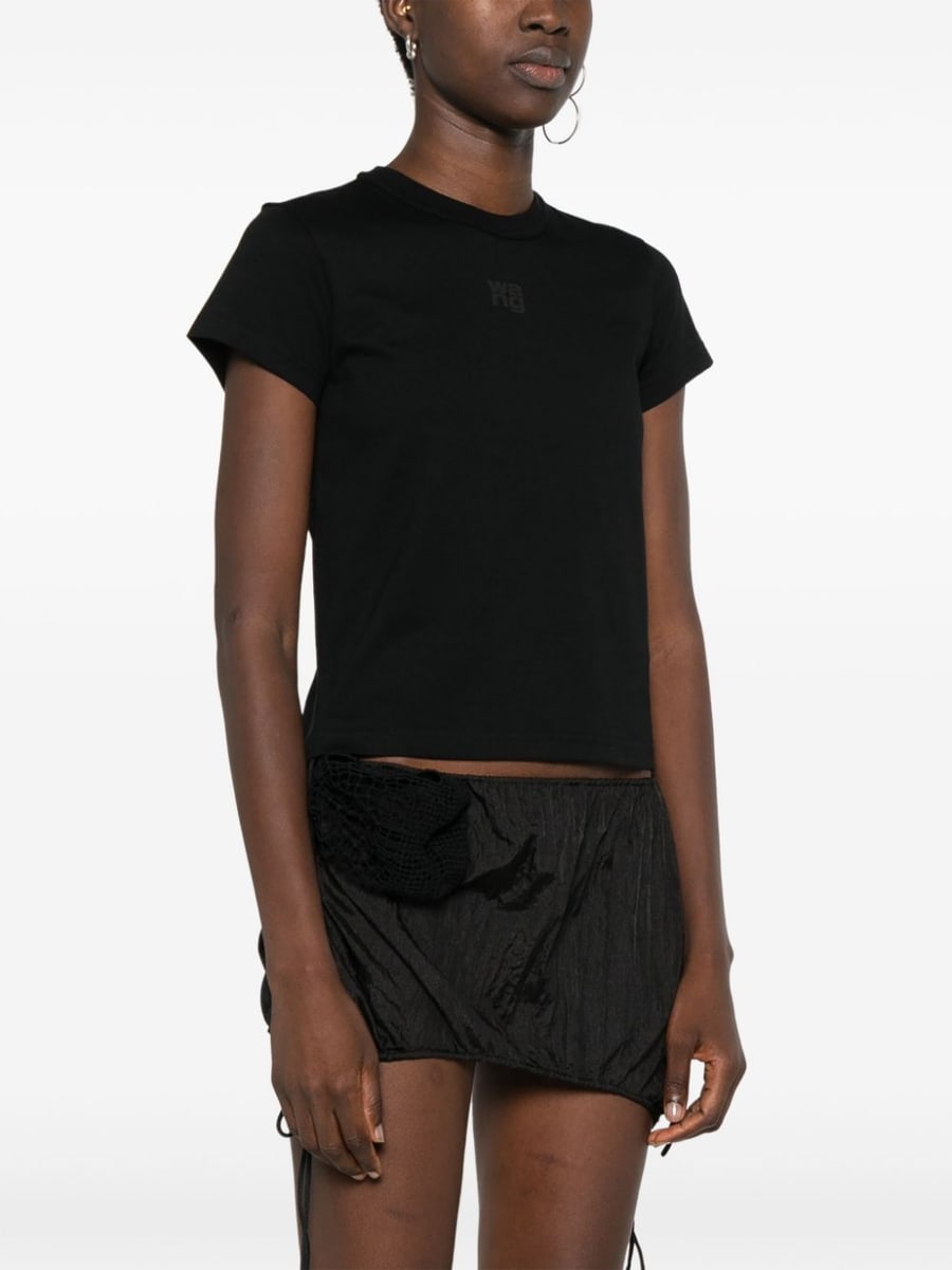 ALEXANDER WANG T-shirt nera con logo, view 4