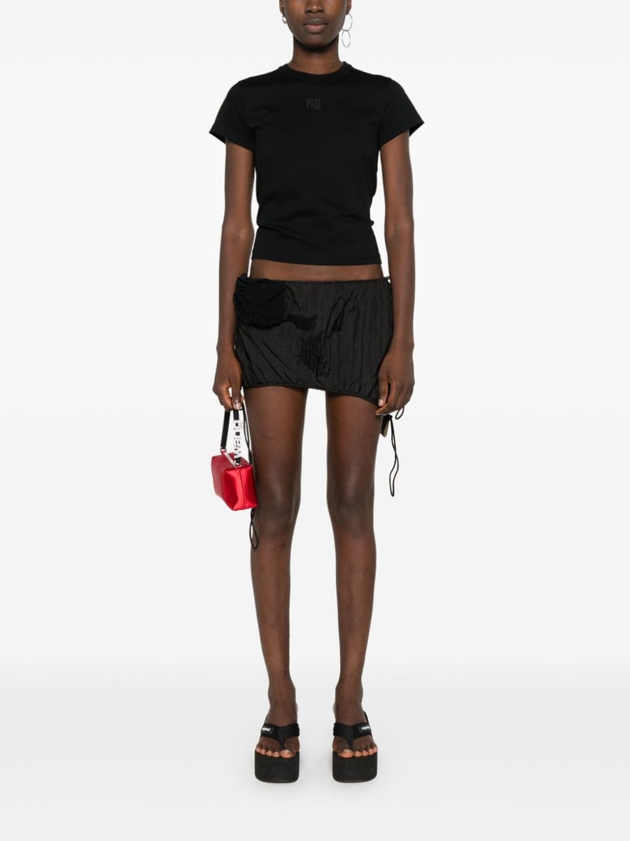 ALEXANDER WANG T-shirt nera con logo, view 5