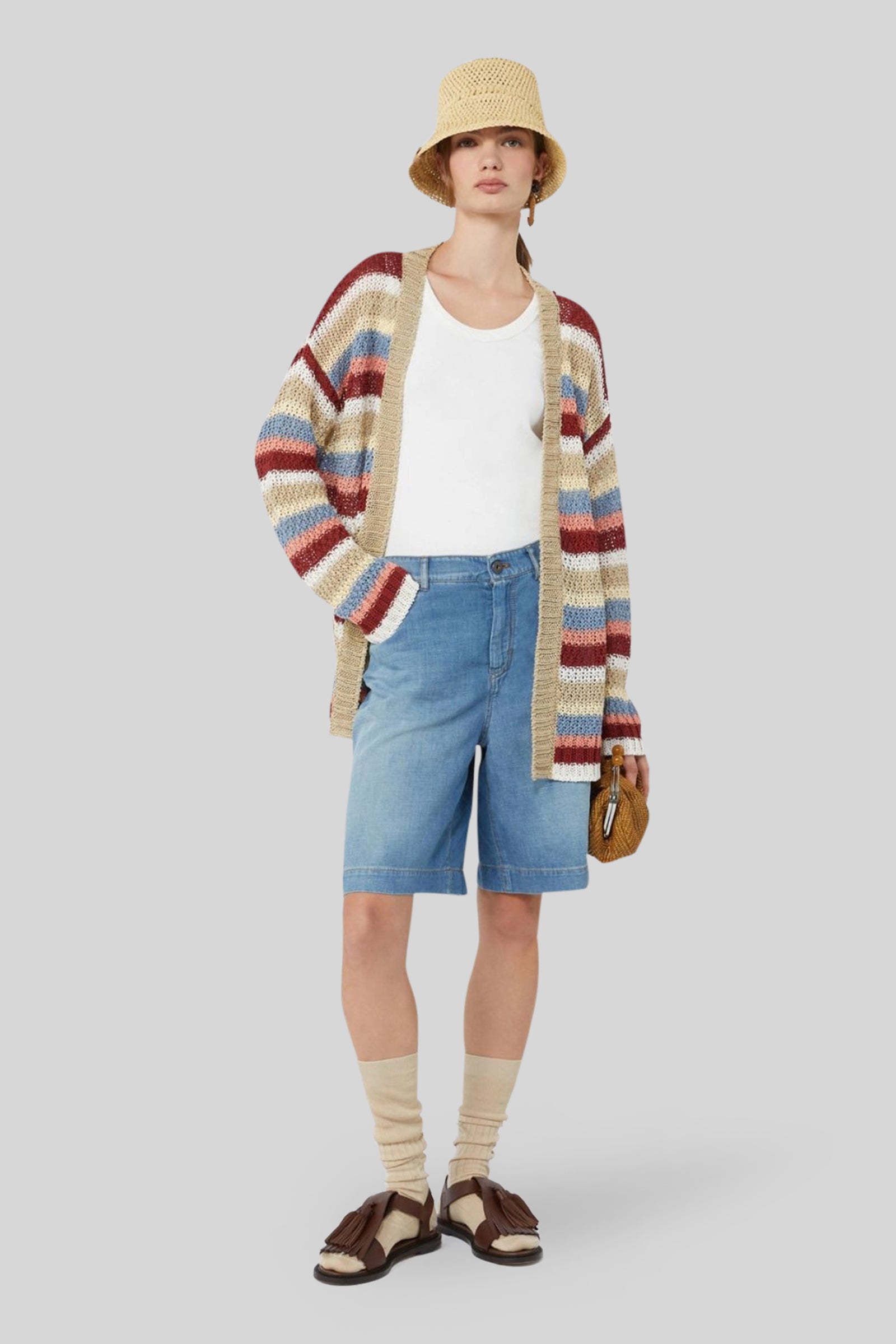 Weekend Max Mara Max Mara Weekend Bermuda In Denim Ozono Blu Chiaro Donna, view 2