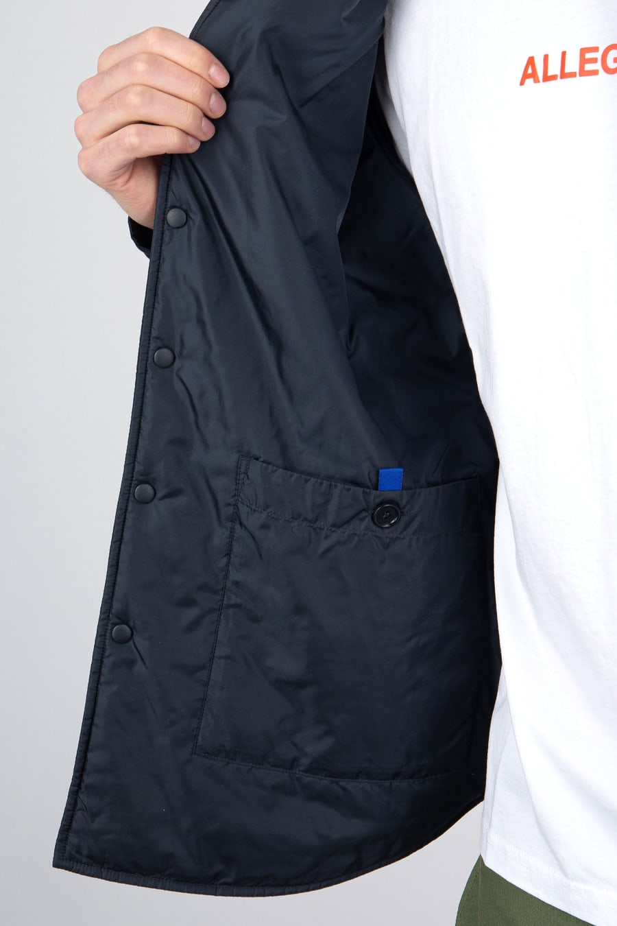 aspesi Aspesi Camicia Nylon Re-shirt Blu Uomo, view 4