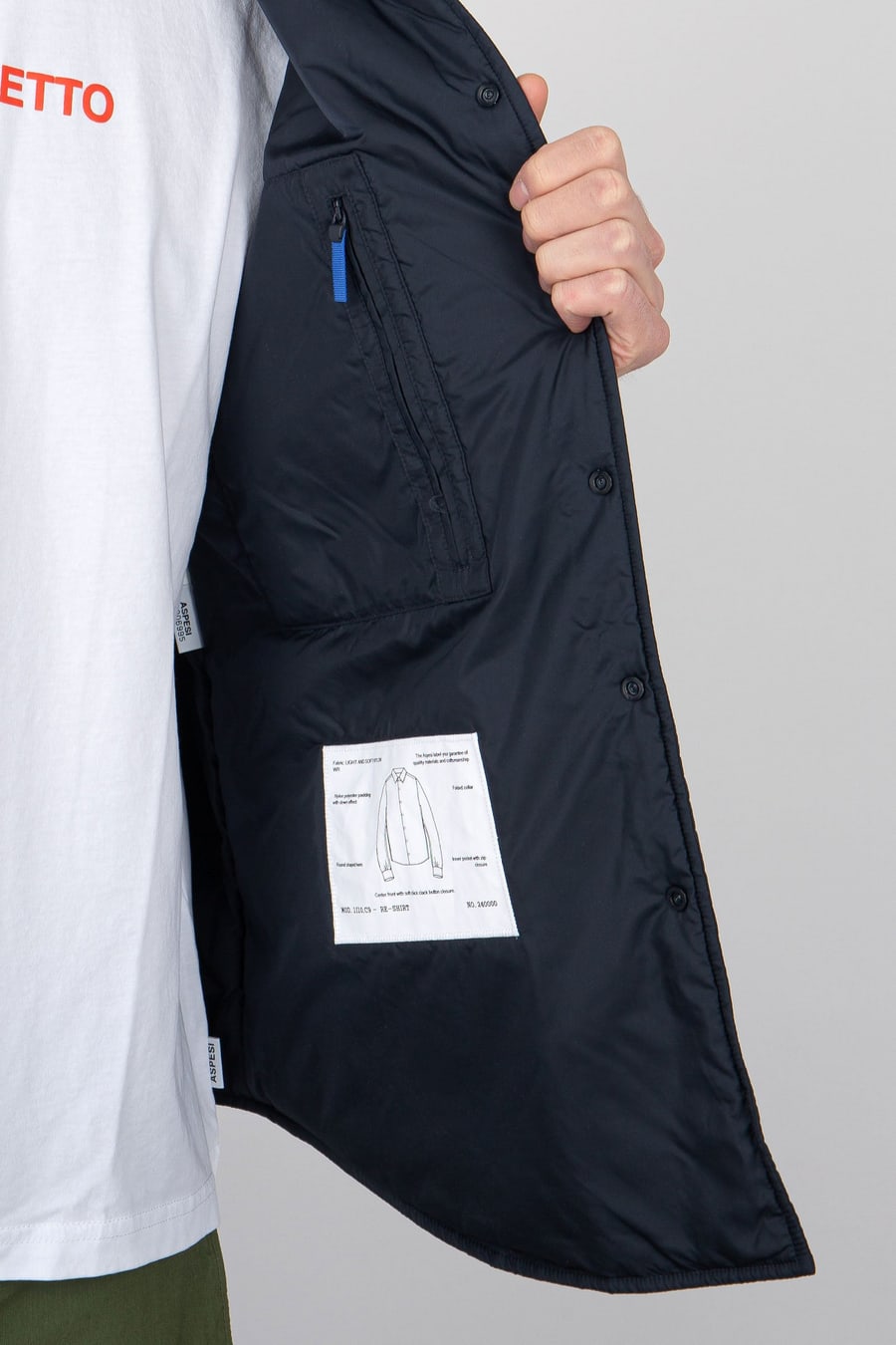 aspesi Aspesi Camicia Nylon Re-shirt Blu Uomo, view 5