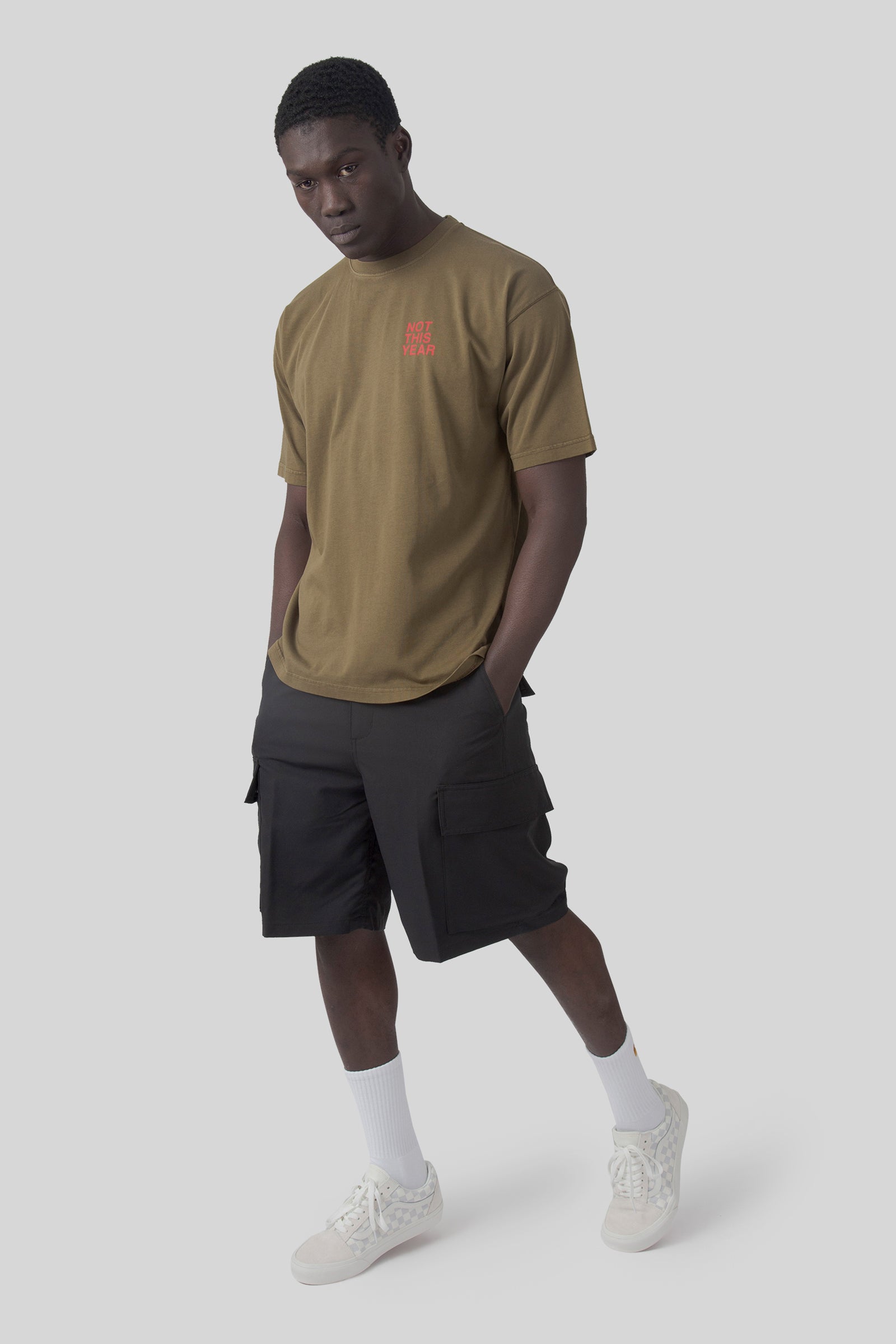 aspesi Aspesi T-shirt Not This Year Verde Militare Uomo, view 2