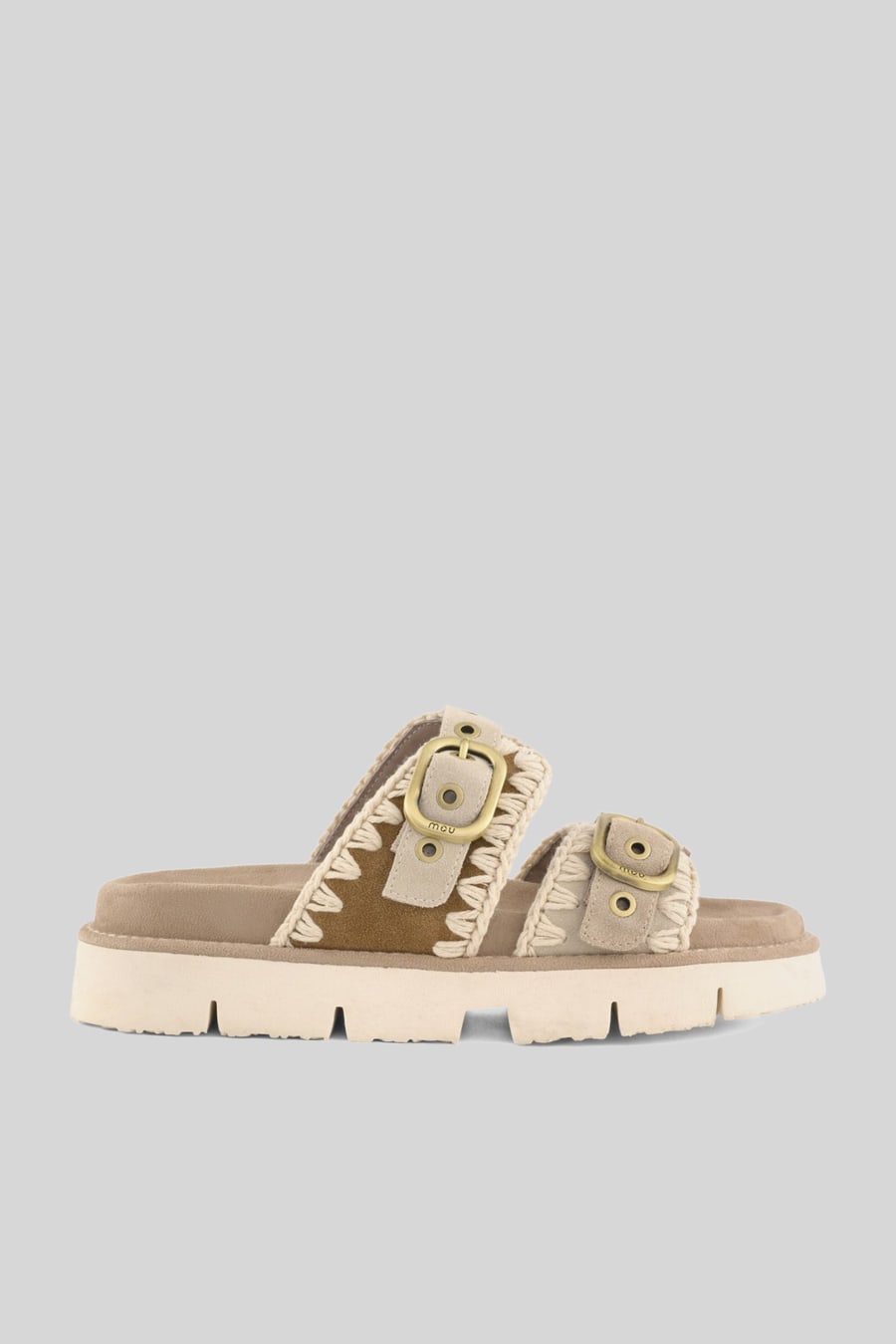 mou Mou Sandalo Bio Front Cut Beige Donna