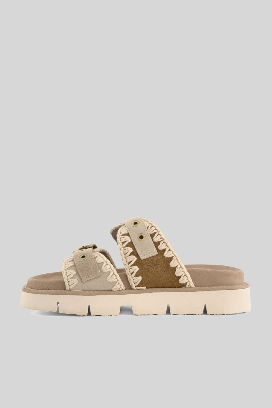 mou Mou Sandalo Bio Front Cut Beige Donna, view 5