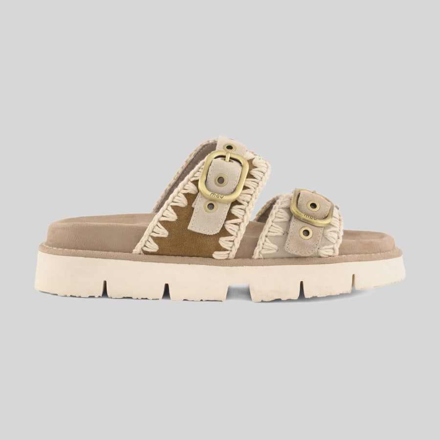 mou Mou Sandalo Bio Front Cut Beige Donna, view 6