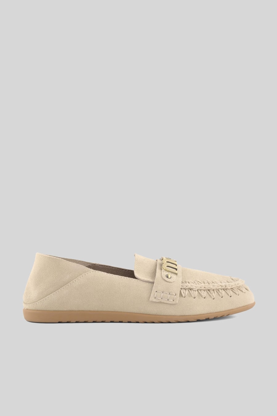 mou Mou Ballerina Slip-on Suede Beige Donna