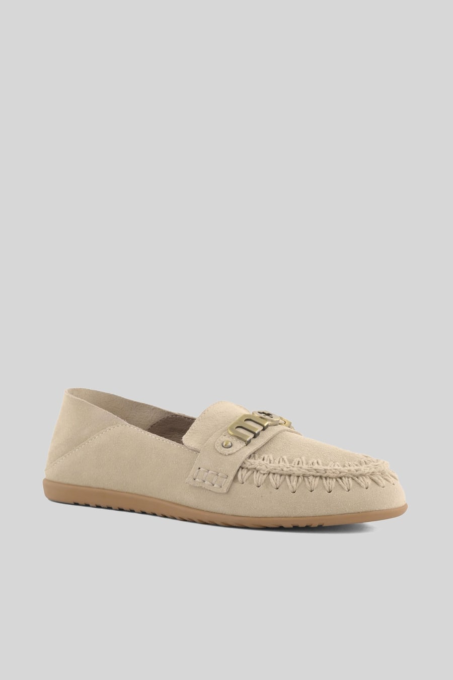 mou Mou Ballerina Slip-on Suede Beige Donna, view 2
