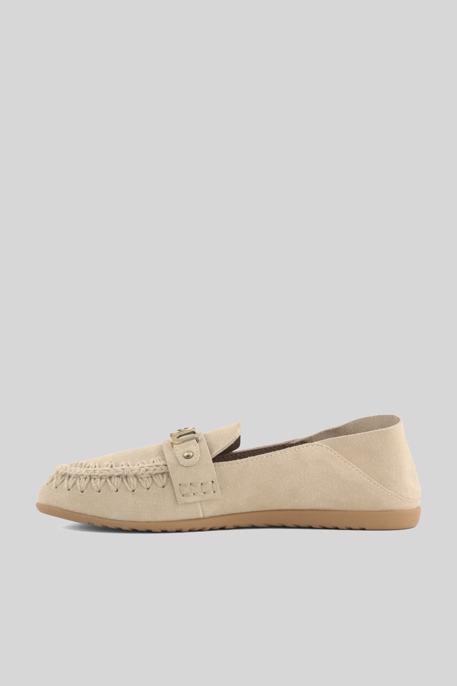 mou Mou Ballerina Slip-on Suede Beige Donna, view 5