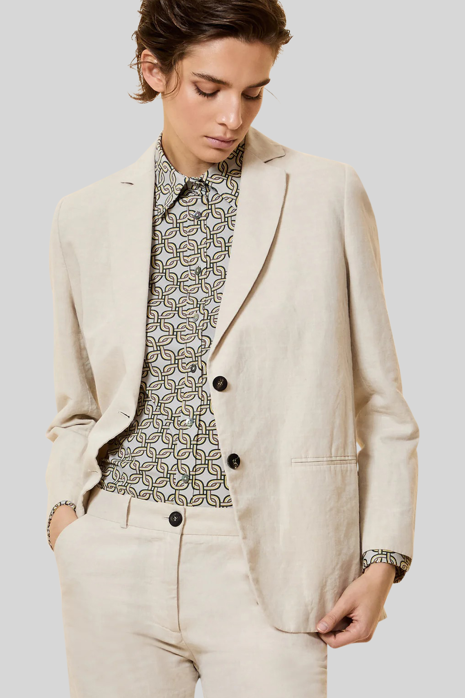 rrd Rrd Lynco Boyfriend Wom Blazer Sabbia Donna