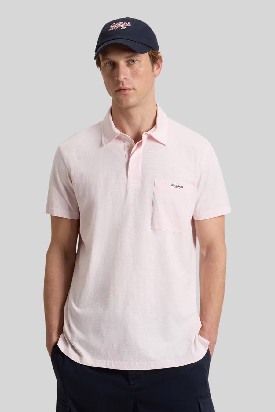 Woolrich Woolrich Slub Logo Polo Rosa Uomo, view 2