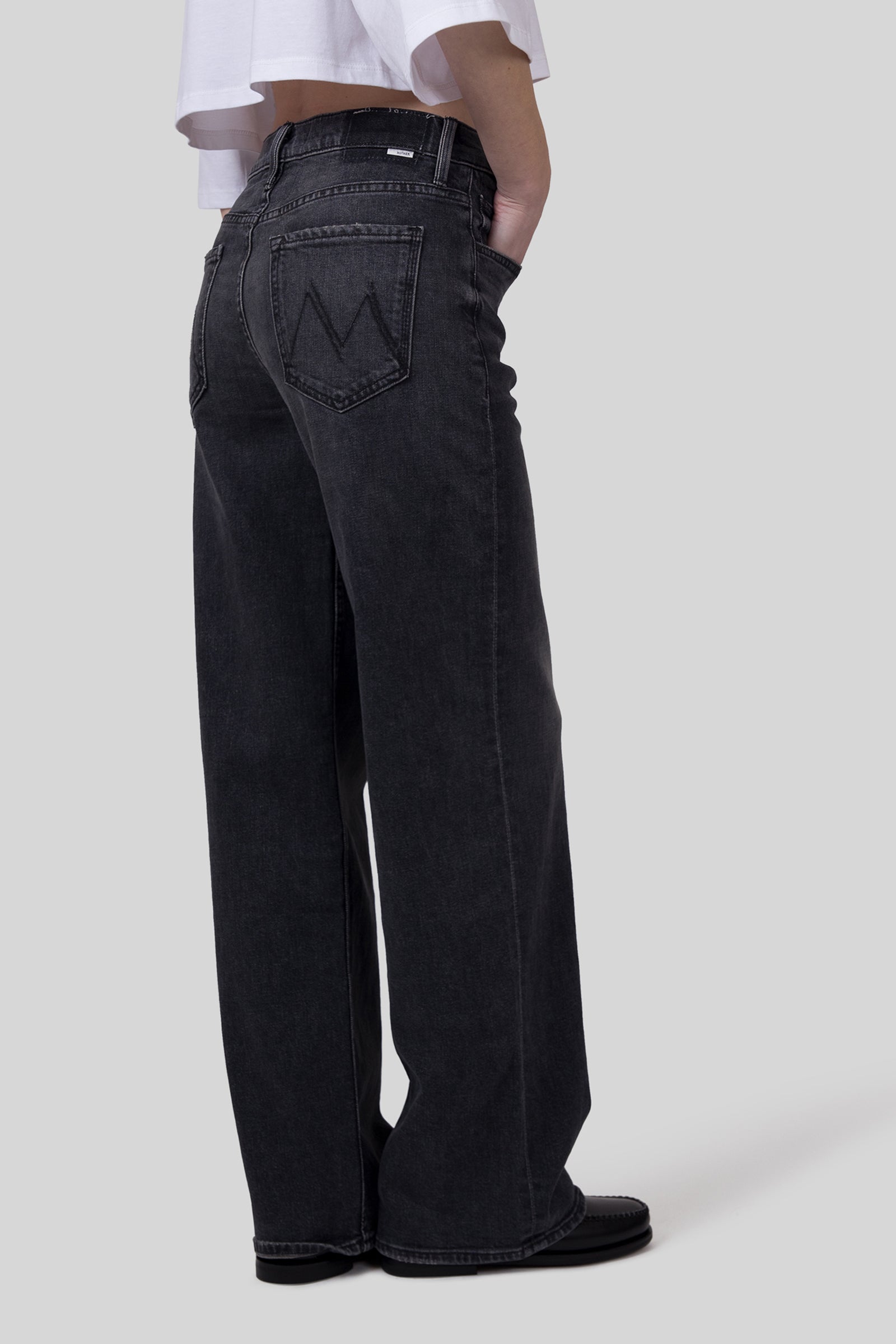 mother Mother Jeans The Smoothie Sneak Nero Donna
