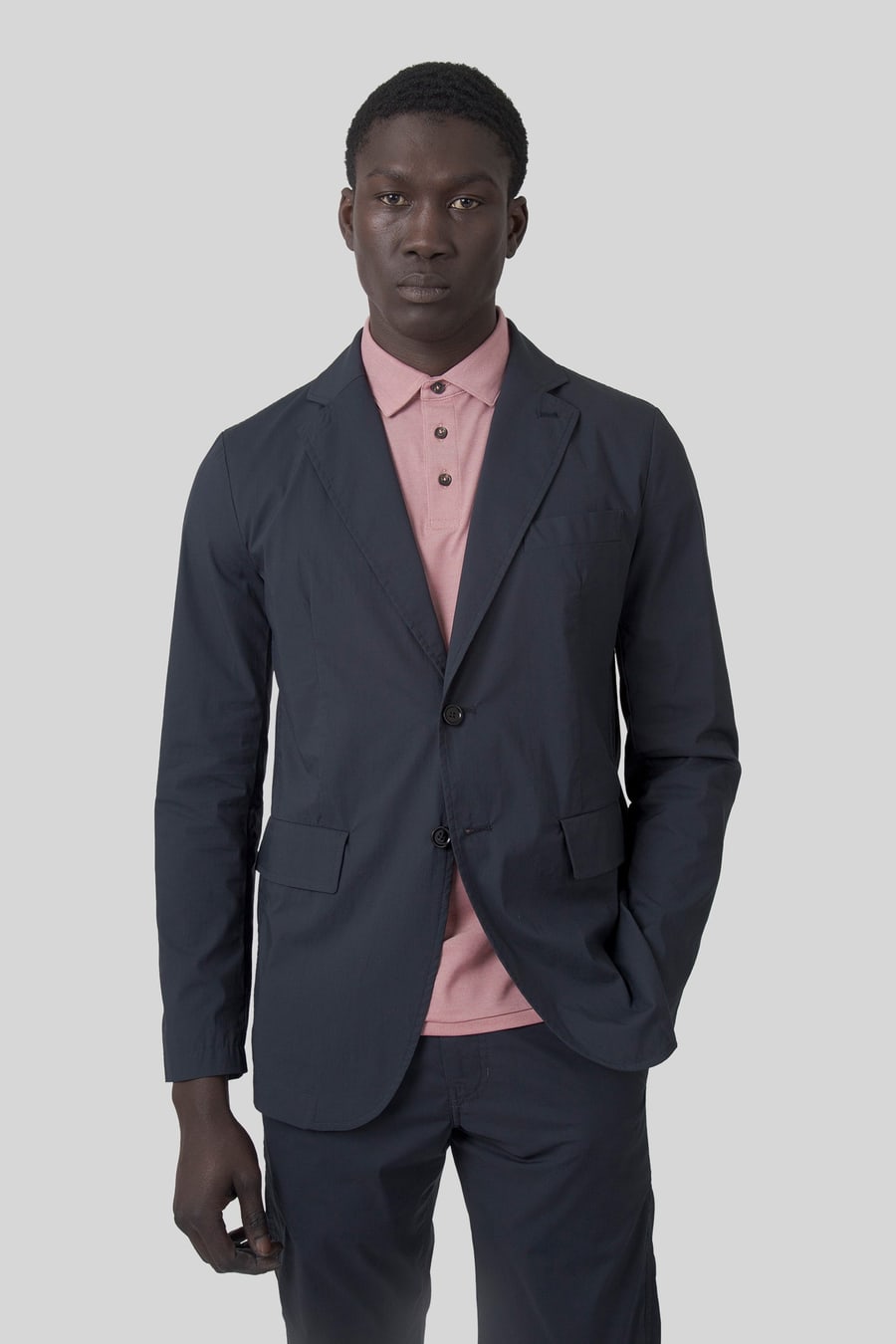 aspesi Aspesi Blazer Kuki Light In Popeline Comfort Blu Uomo
