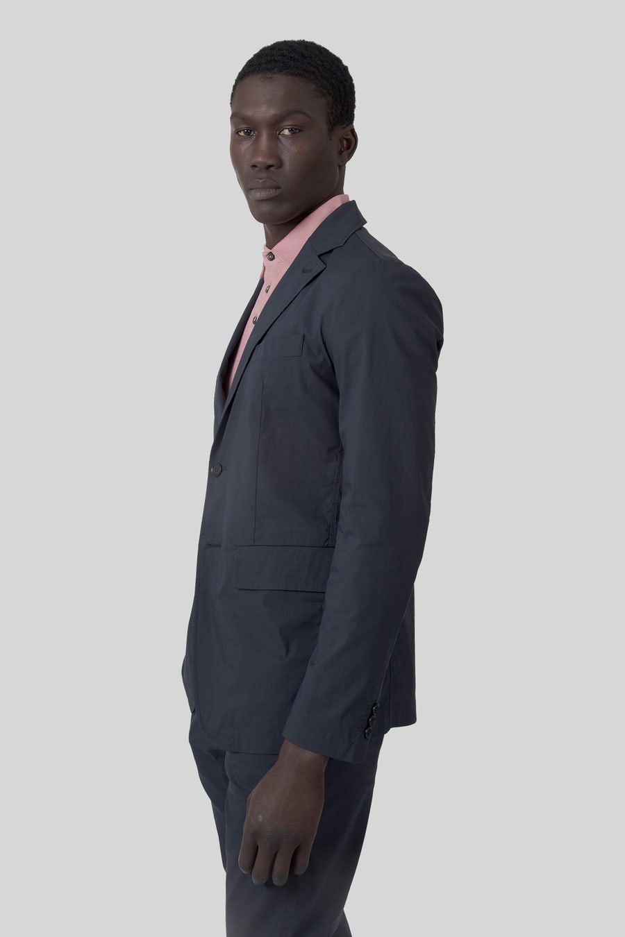 aspesi Aspesi Blazer Kuki Light In Popeline Comfort Blu Uomo, view 3