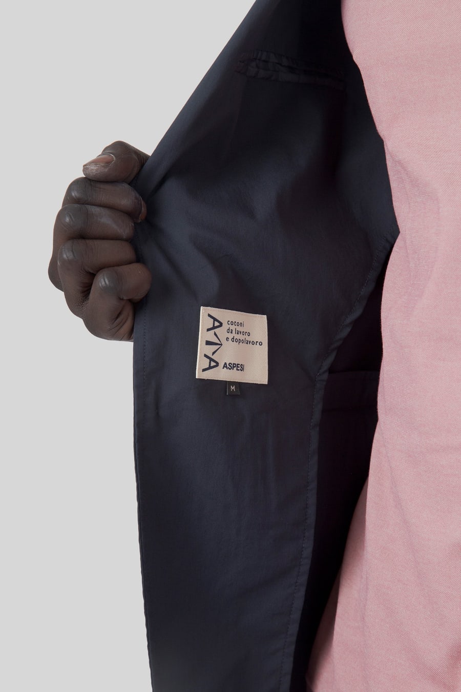 aspesi Aspesi Blazer Kuki Light In Popeline Comfort Blu Uomo, view 7