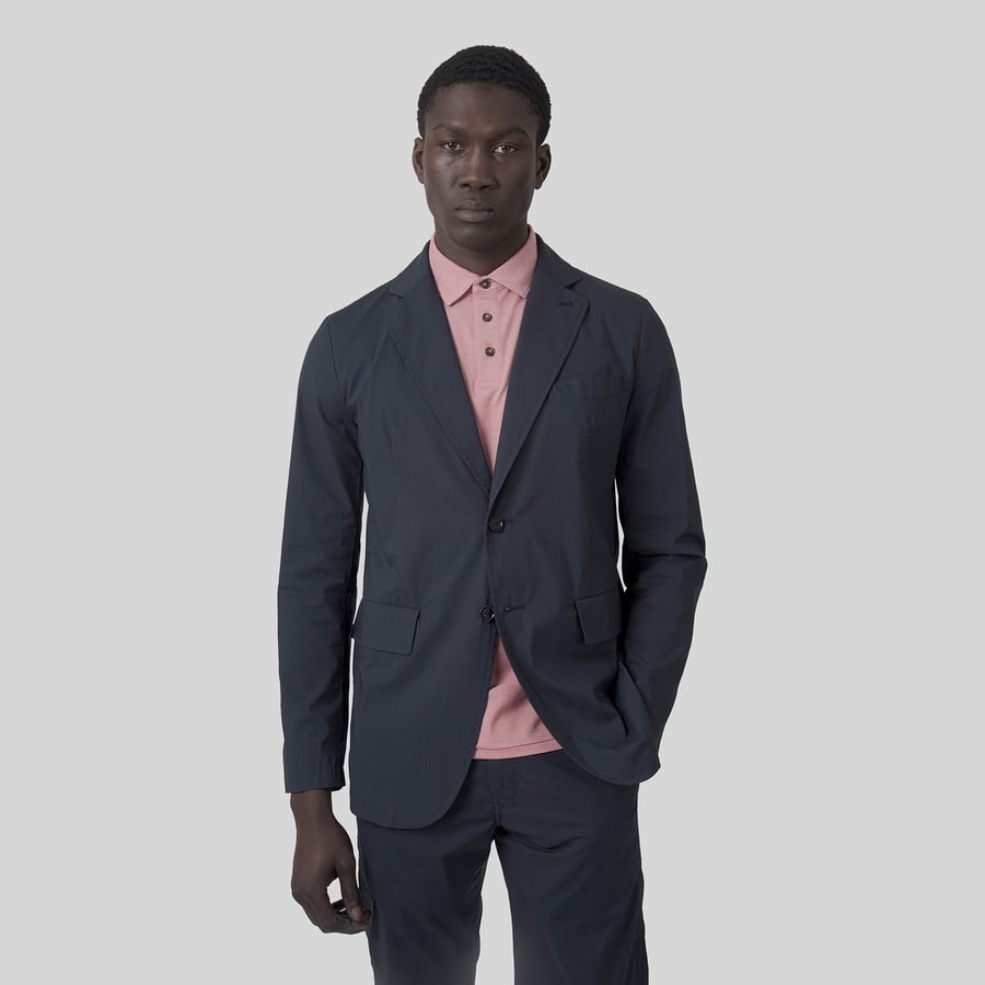 aspesi Aspesi Blazer Kuki Light In Popeline Comfort Blu Uomo, view 8