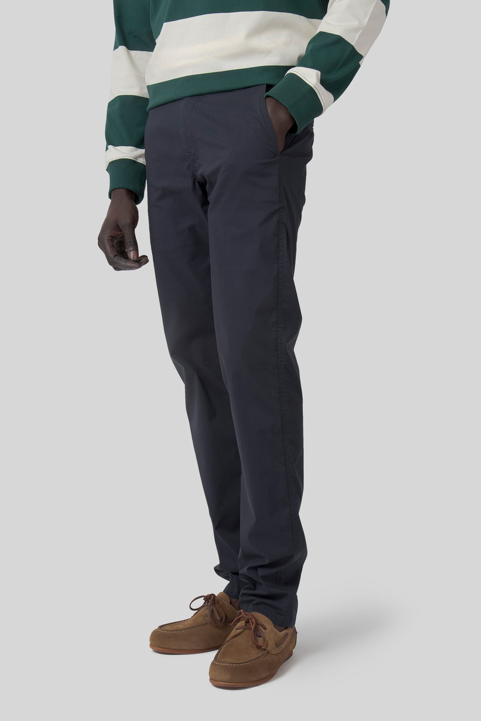 aspesi Aspesi Pantalone Chino In Popeline Comfort Blu Navy Uomo