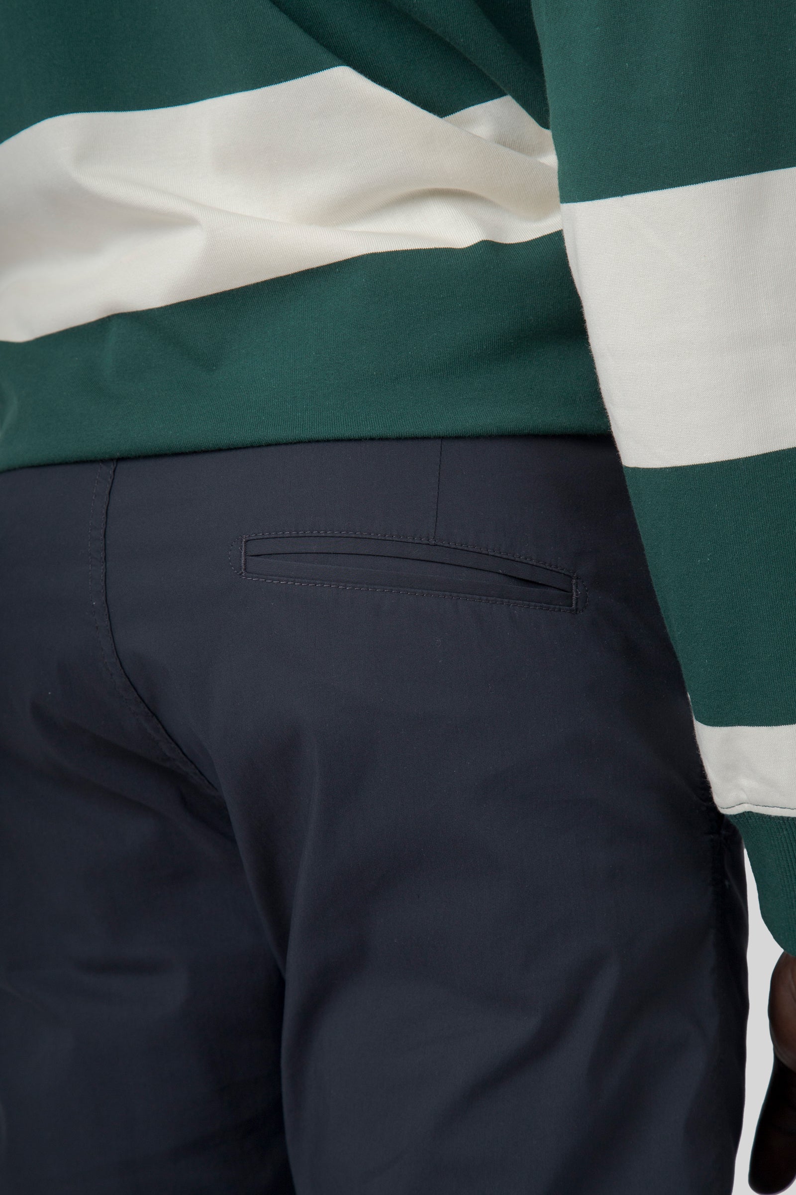 aspesi Aspesi Pantalone Chino In Popeline Comfort Blu Navy Uomo, view 2