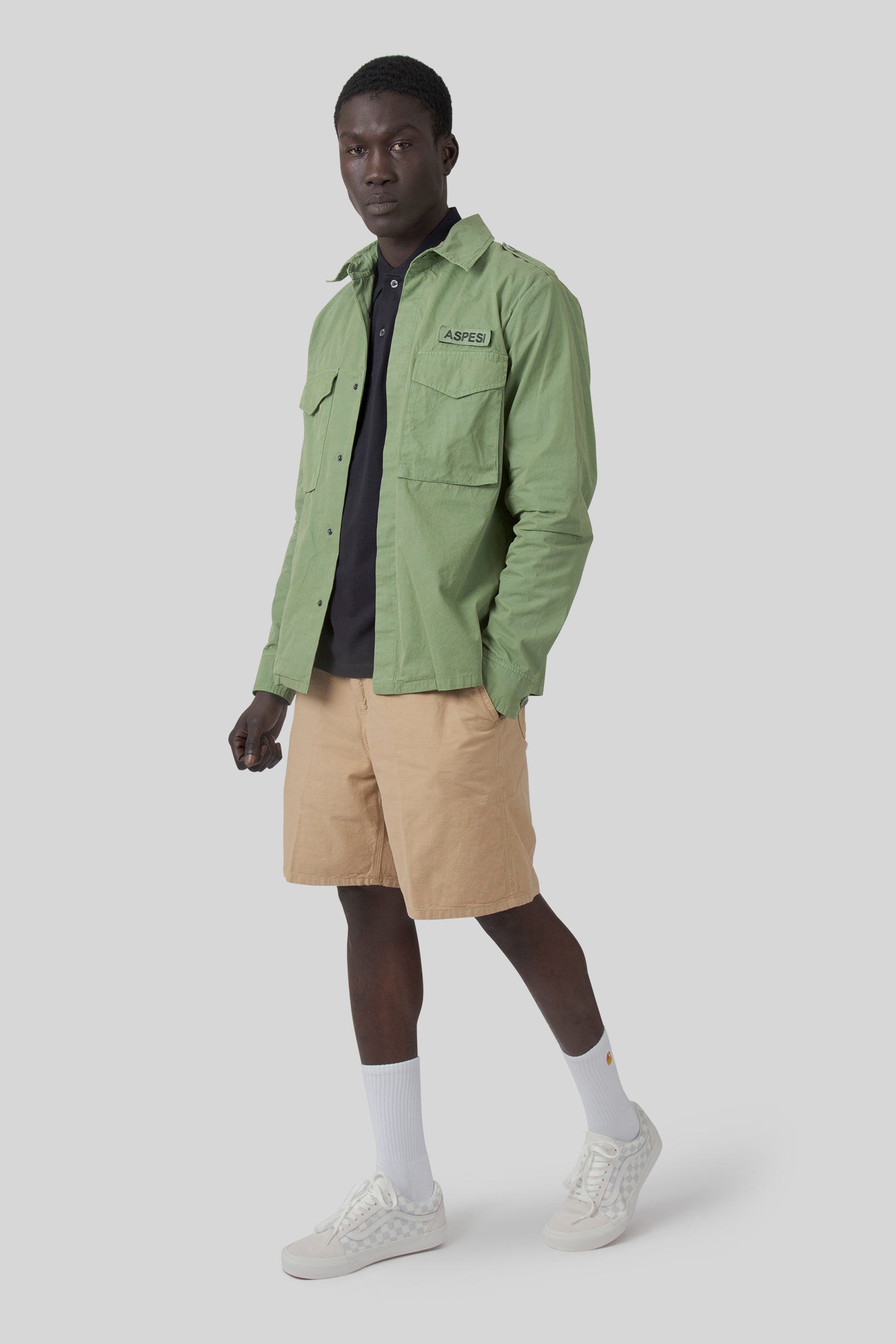 aspesi Aspesi Camicia Field Shirt Pistacchio Uomo, view 2