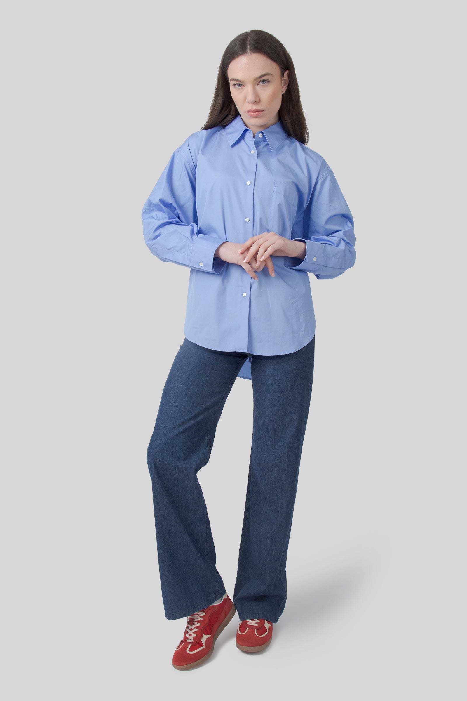 aspesi Aspesi Camicia In Popeline Azzurro Donna, view 2