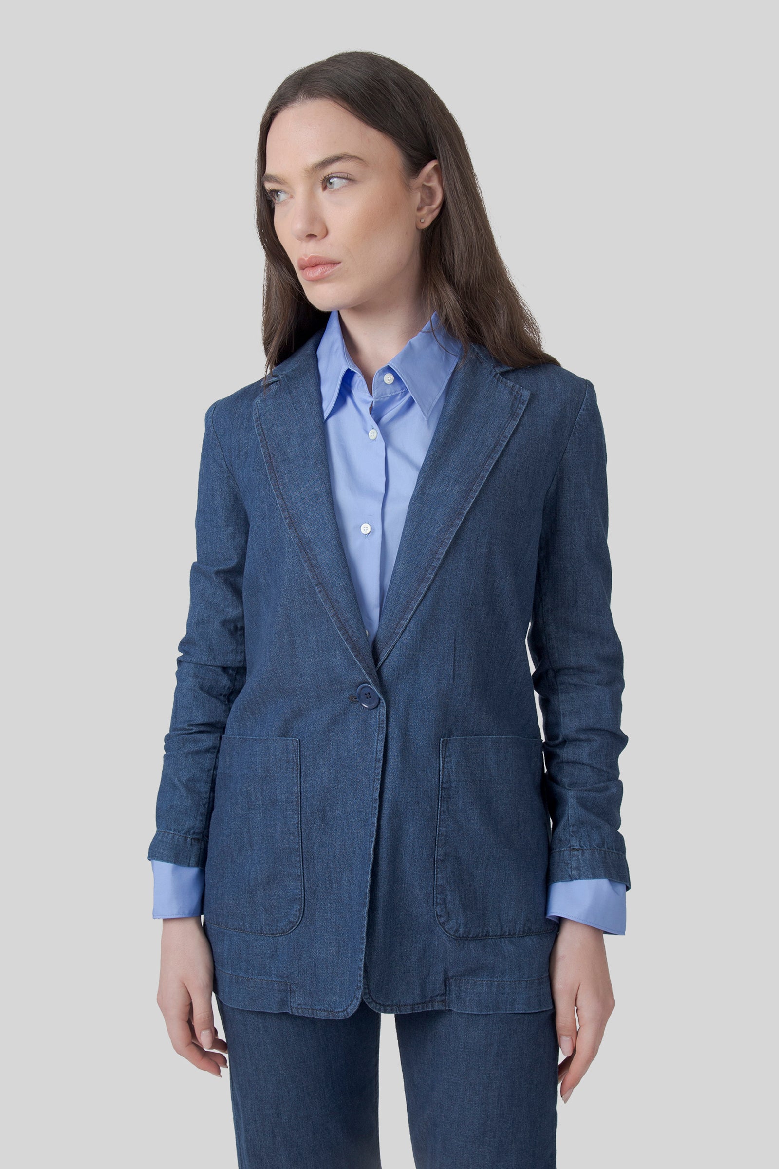 aspesi Aspesi Giacca Denim Blu Medio Donna