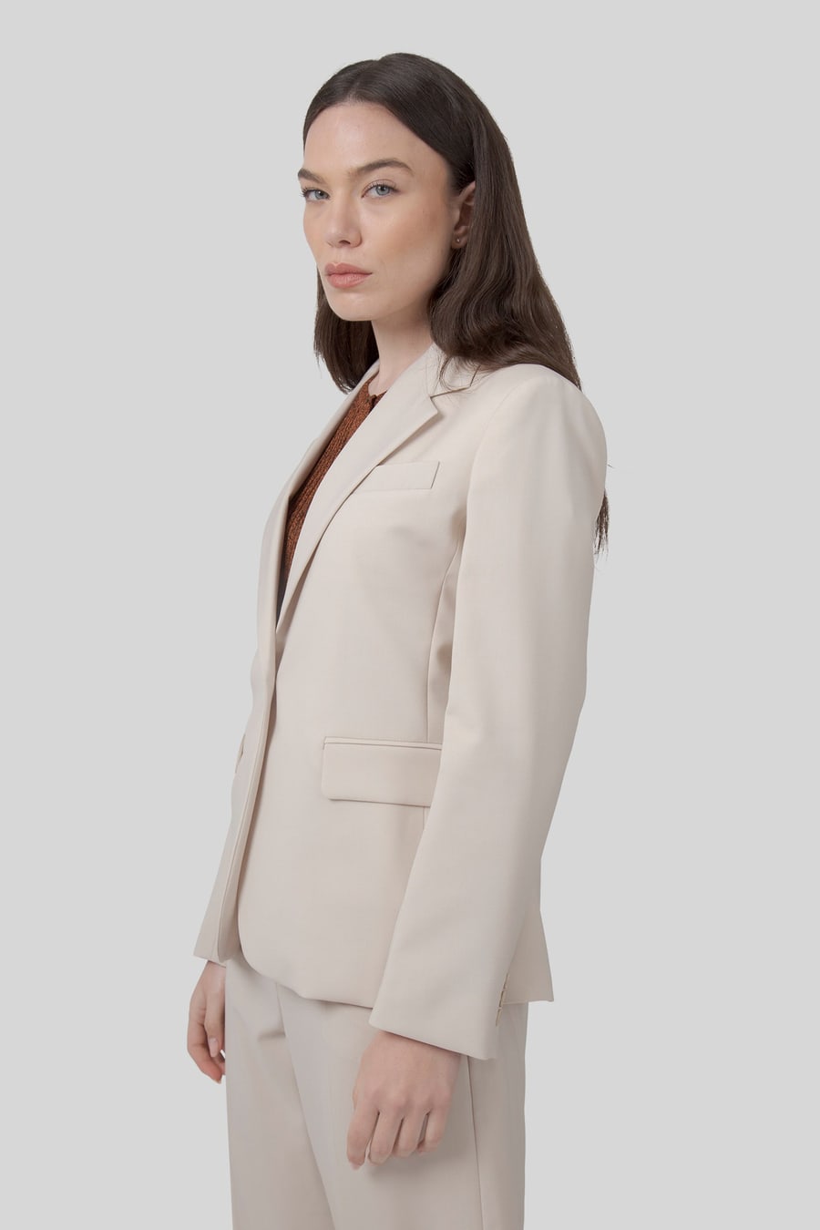 Weekend Max Mara Max Mara Weekend Blazer In Lana Stretch Lamine Avorio Donna, view 3