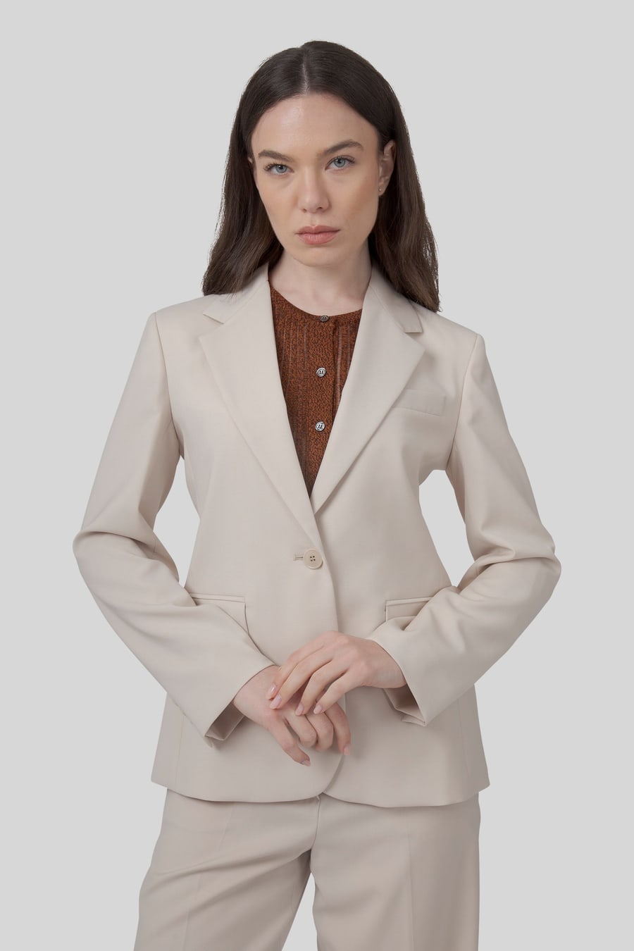 Weekend Max Mara Max Mara Weekend Blazer In Lana Stretch Lamine Avorio Donna, view 7