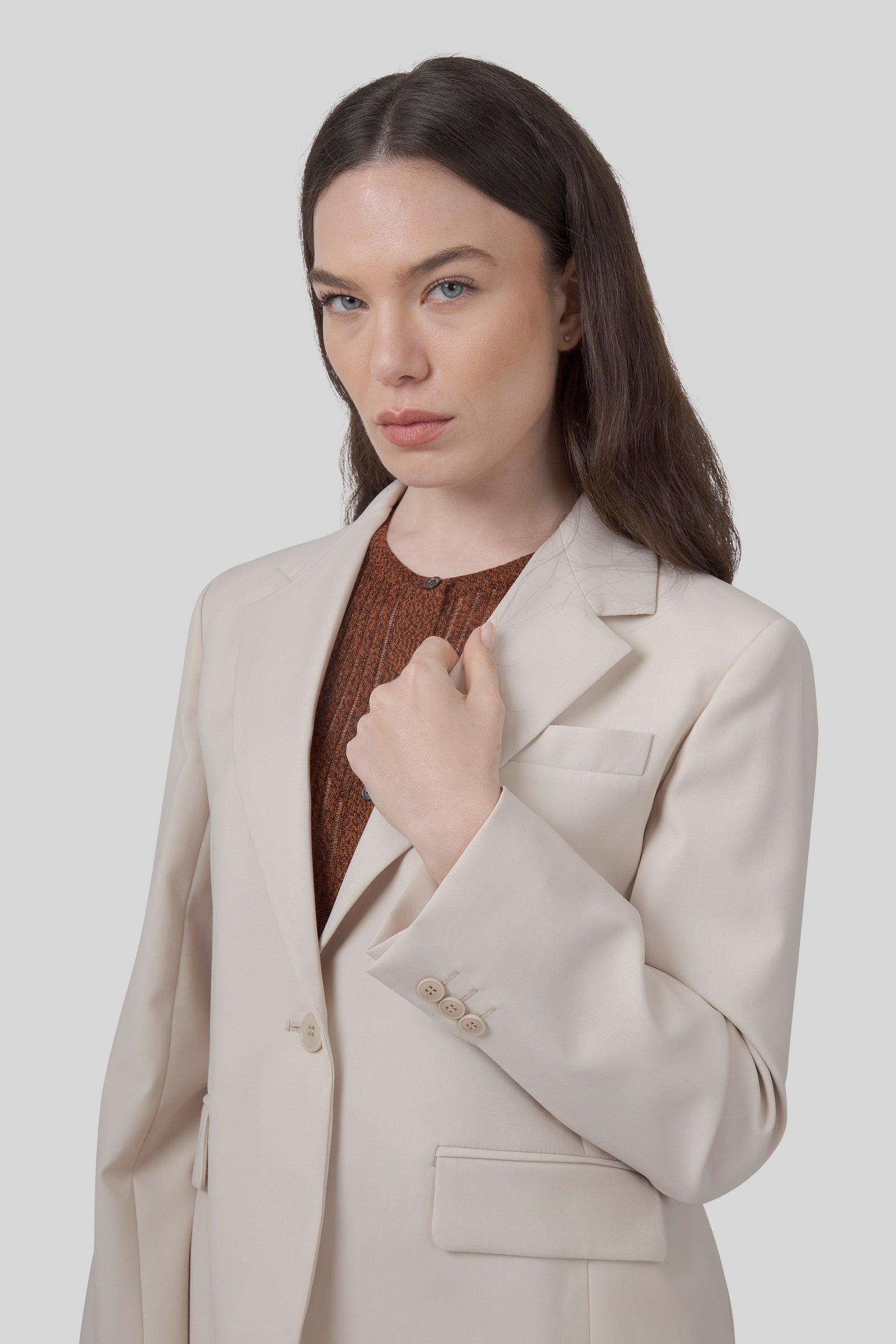 Weekend Max Mara Max Mara Weekend Blazer In Lana Stretch Lamine Avorio Donna