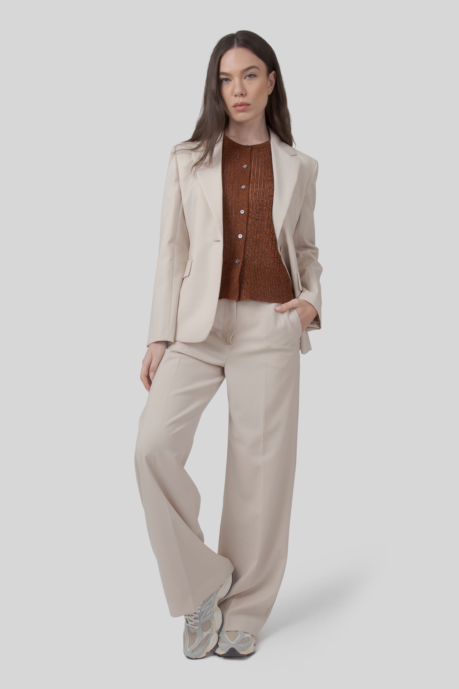 Weekend Max Mara Max Mara Weekend Blazer In Lana Stretch Lamine Avorio Donna, view 2