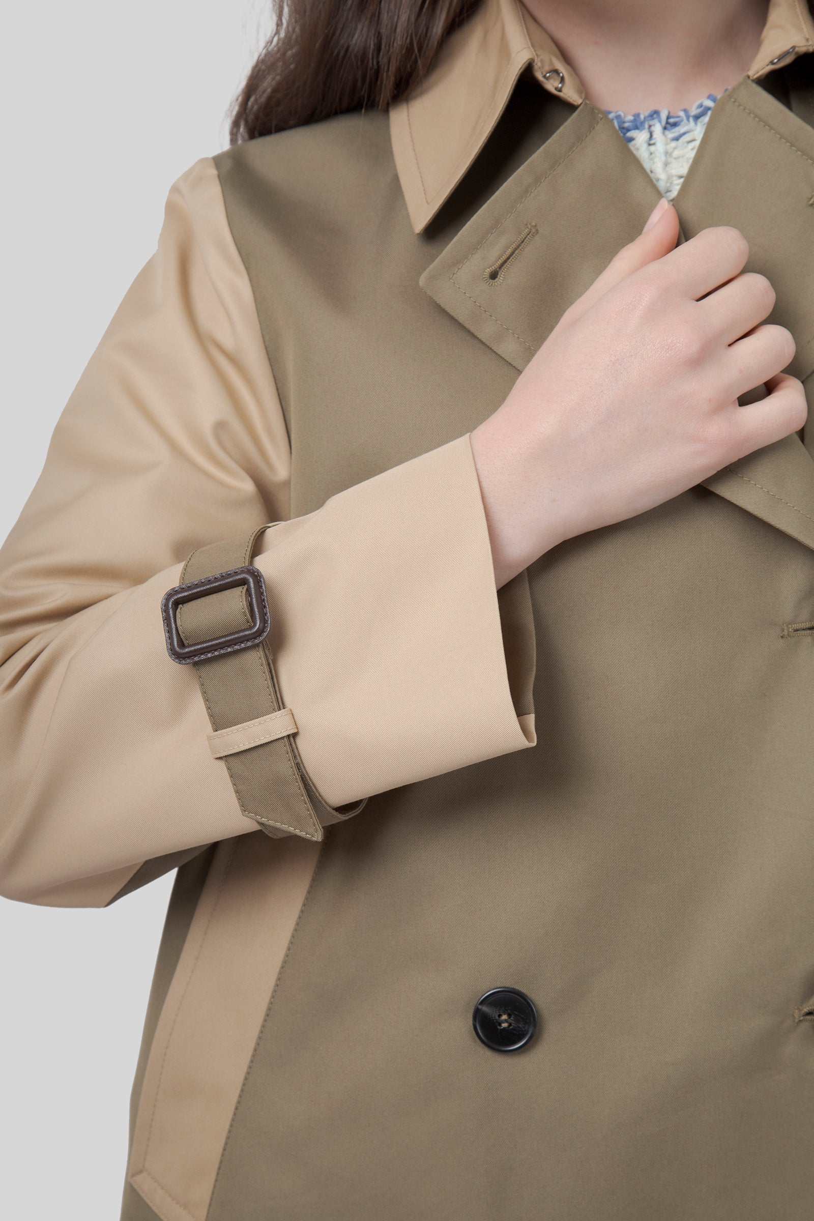 Weekend Max Mara Max Mara Weekend Trench Crop In Gabardina Antigoccia Biglia Fango Donna, view 2