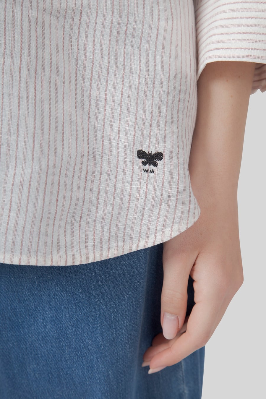 Weekend Max Mara Max Mara Weekend Camicia Panetto Riga Bianco/rosa Donna, view 2